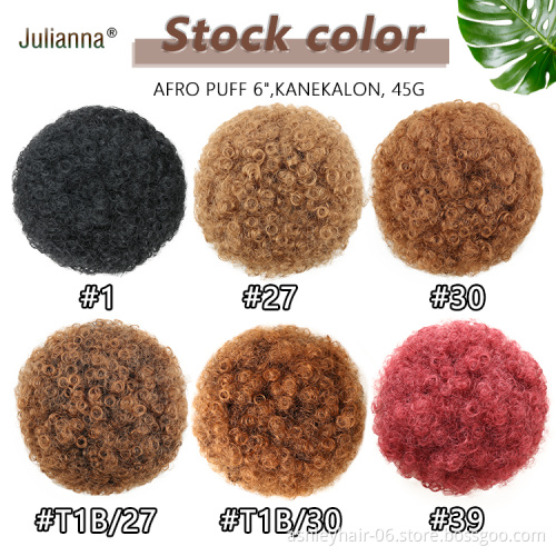 Julianna Drawstring Afro Kinky Curly Cozy Kanekalon Pony Tail Ponytail Hair Extensions Puff Bun Synthetic Hair Chignon Ponytails